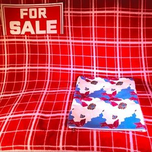 Rachel Pally Blue Leather - Trimmed Canvas Clutch